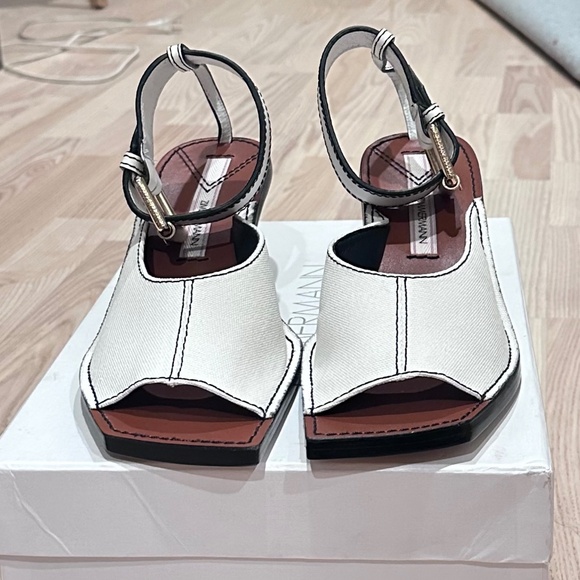 Zimmermann Leather and Canvas Ankle Strap Sandals - Picture 6 of 8